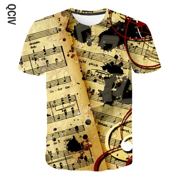 Berniuko Drabužių 3D Harajuku Stilius vaikų marškinėliai Vasaros Mados Berniukas Mergaičių Muzikos Char Trumpas Rankovėmis Apvalios Apykaklės Viršūnės