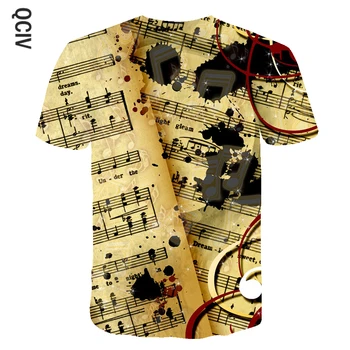Berniuko Drabužių 3D Harajuku Stilius vaikų marškinėliai Vasaros Mados Berniukas Mergaičių Muzikos Char Trumpas Rankovėmis Apvalios Apykaklės Viršūnės