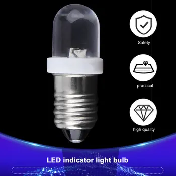 Brand new ir aukštos kokybės, Mažas energijos suvartojimas E10 LED Varžtas Bazė Indikatoriaus Lemputė Šalta Balta 6 V DC