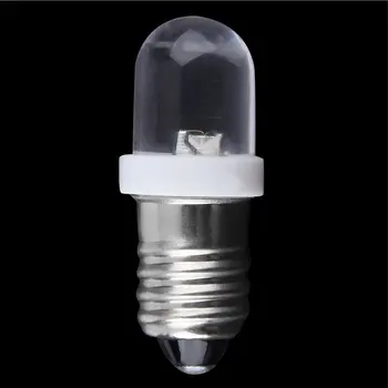 Brand new ir aukštos kokybės, Mažas energijos suvartojimas E10 LED Varžtas Bazė Indikatoriaus Lemputė Šalta Balta 6 V DC