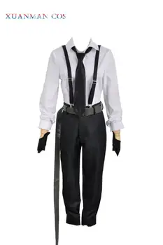 Bungo Benamių Šunų Atsushi Nakajima Kostiumas Vienodas Žaidimo Drabužių Cosplay Kostiumas (Marškinėliai+Kelnės+Necktie+Diržas+Suspender+Pirštinės )