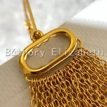 Báthory Elizabeth Elegantiškas Kabančios Kutas Auskarai INS Paprasta Ilgi Auskarai Moterims Aukso Lašas Auskarai Moteris
