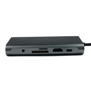 C tipo Adapteris USB C Hub Nešiojamas Docking Station su 3.5 mm Audio Port 
