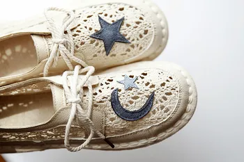 Careaymade-Originalus rankų darbo moterų batai,minkštas soled siuvimo sandalai, meno dervų&palydovai, bateliai,nėriniai maži balti laisvalaikio bateliai