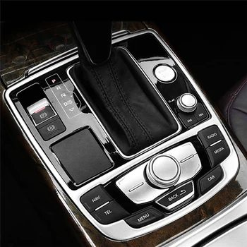 CARMANGO Audi A6 C7 2011-2019 Automobilių Optikos Centras Konsolės Įrankių Skydelio Dangtelį Apdaila Rėmo Lipdukas 