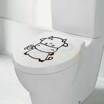 Cartoon 2 VNT/DAUG jautis tualetas lipdukas kūrybos sienos lipdukas ZYVA-302-NA dekoratyvinis namų puošybai nuimamas vinilo sienos lipdukas