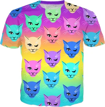 Cat Fancy Šalmas Katė Vyrų Spausdinti Hip-Hop Marškinėliai