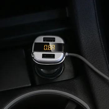 CHEERYMOON Automobilinis Įkroviklis Voltmeter Dual USB Protingas Išėjimo Srovė iPhone Skaitmeninis Ekranas Su Įkroviklis Pratęsimo Kabelis