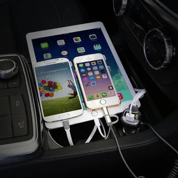 CHEERYMOON Automobilinis Įkroviklis Voltmeter Dual USB Protingas Išėjimo Srovė iPhone Skaitmeninis Ekranas Su Įkroviklis Pratęsimo Kabelis