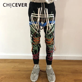 CHICEVER Dizaineris Kelnės Moterims Aukšto Juosmens Kratinys Tvarstis Prarasti Streetwear Ilgos Kelnės Haremo Moterų 2020 M. Rudens Drabužių