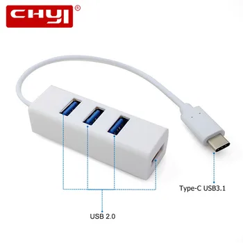 CHYI USB 3.1 Tipas-C HUB USB-C 4 Port USB 2.0 Type C Jungtis Splitter Adapteris, Skirtas 