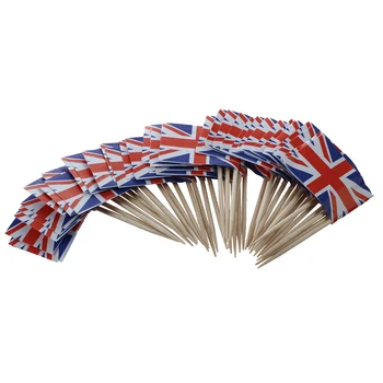 CNIM Karšto Sąjungos Jack Vėliavos Kokteilio Lazdeles, didžiosios Britanijos vėliava dantų krapštuką - 50 Pak - Idealus Šalys Grilis Karalienės Jubiliejus