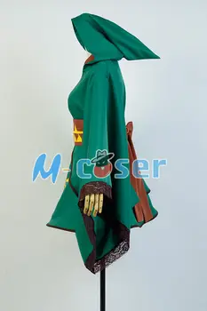 Cosplay The Legend of Zelda: Kvėpavimas Laukinių Nuorodą Kostiumas Žalia Moterų Suknelė Cosplay Helovinas Šalis, Pilnas Komplektas Costume