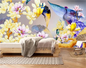 Custom 3d Kraštovaizdžio Tapetai, Gražus Magnolia Gėlių Povas Kambarį, Miegamąjį, TV Foną, Sienos Tapetai