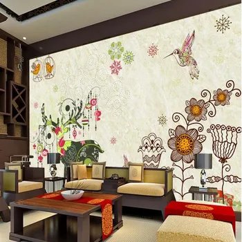 Custom freskos 3D sienų tapybos aliejaus tapybai miegamojo kambarį, TV foną, sienos Europos stiliaus miško elnias tapetai, freskos