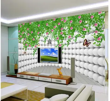 Custom freskos 3d tapetai kambario foto neaustinių lipdukas žalieji plotai gėlių tapybos Sofa-lova, TV foną, sienos foto tapetai didelis