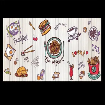 Custom tapetai, freskos ranka-dažytos burger greito maisto restoranas, užkandžių baras fono sienos - aukštos kokybės sienų medžiaga