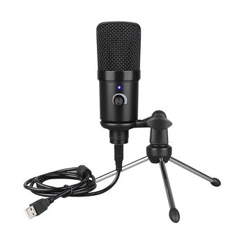 Darbalaukio 192kHZ 24bit Studija Cardioid PC Kondensatoriaus Live Transliacijos USB Podcast Mikrofonas Nešiojamų Įrašymas Su Tripodstand