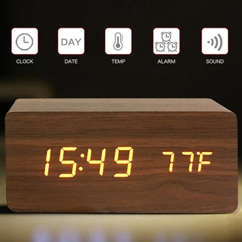 Daugiafunkcinis Led Mediniai Elektroninis Laikrodis-Žadintuvas su Išjungimo Temperatūra Dvigubas Ekranas Žadintuvas, Usb Žadintuvas