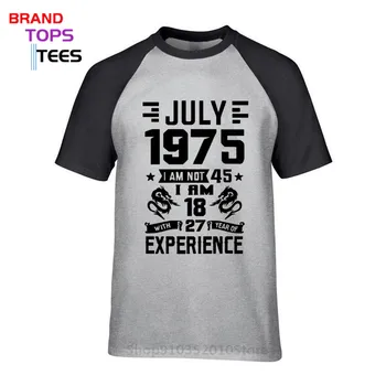 Derliaus Gimė 1975 m. liepos marškinėliai Vyrams Gimė 1975 m. T-shirts Retro Tėvas Tėtis Padėkos Gimtadienio Dovana Marškinėlius
