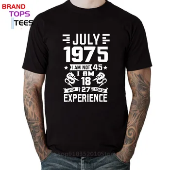 Derliaus Gimė 1975 m. liepos marškinėliai Vyrams Gimė 1975 m. T-shirts Retro Tėvas Tėtis Padėkos Gimtadienio Dovana Marškinėlius