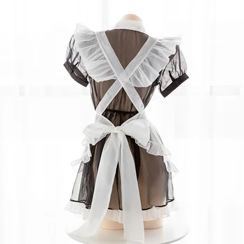 Derliaus Japonų Stiliaus Mielas Bowknot Lolita Tarnaitė Prijuostė Rinkiniai Moterų Juoda Balta Perspektyvos Vienodas Suknelė, Kostiumas, Cosplay Sleepwear