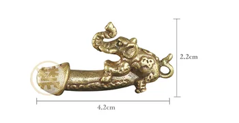 Derliaus kieto Žalvario vyrų dramblys amatų PASIDARYK pats Pakabukas darbalaukio ornamentu Miniatiūriniai Montavimo Keychain žiedas, Pakabukas Priedai a1499