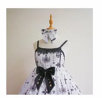 Derliaus saldus lolita dress mielas spausdinimo nėrinių bowknot viktorijos suknelė kawaii girl gothic lolita jsk princesė loli jsk cos