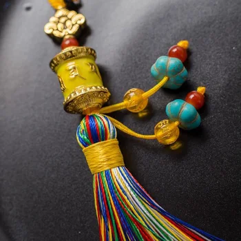 Derliaus Tibeto Multii Spalva, Kutas Key Chain Rankų Darbo Nepalas Stiliaus Mantra Tekinimo Varantys Keychain Moterų, Vyrų, Raktų Žiedas Papuošalai