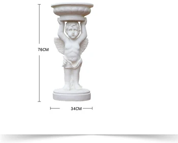 Didelio Dydžio 76Cm Sode Statula Dekoro Priedai Kiemas Angelas Berniukas, turintis Gėlių Puodą, Parkas, Lauko Kraštovaizdžio Skulptūra