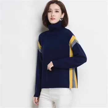 Didelis dydis vilnos trikotažo moterims korėjos stiliaus golfo laisvas megztinis megztinis baltos 3color M-3XL mažmeninės didmeninės