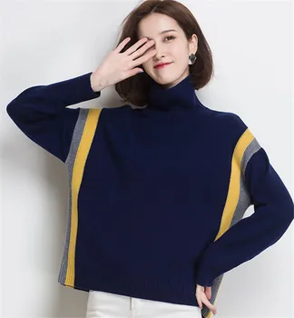 Didelis dydis vilnos trikotažo moterims korėjos stiliaus golfo laisvas megztinis megztinis baltos 3color M-3XL mažmeninės didmeninės