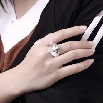 Didelis Nykščio Piršto Žiedą Charmings Stiliaus Unisex Sidabro Sidabrą, Žiedus Osioms Šalies Mados Dot Papuošalai 2020 Anel Moterys Vyrai