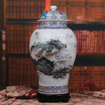 Didelis Senovinių namų puošybai turas imbieras jar dekoruoti Porceliano šventykla stiklainiai