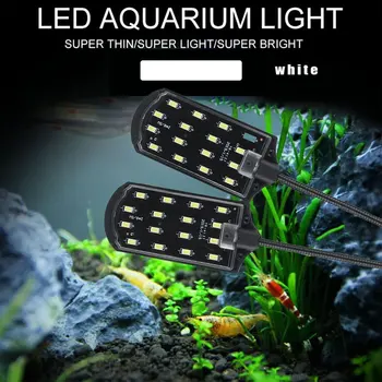 Didelės galios Dual Head Vandens Žolės Apšvietimo 5730 Pupelių LED Klipą Apkabos, Lempa Mažų Akvariumų Žuvų Bakas 15W 220V ES Plug