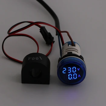 Digital Voltmeter Ammeter 22mm Turas AC, 50-500V 0-100A Voltų Įtampos Amp Stebėti 203C