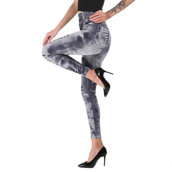 Dirbti, Antblauzdžiai Juoda Retro Demin Legging Moteris Antblauzdžiai Mados Skylių Dizainas Super Spręsti, Džinsai Tipo Legging Jeans