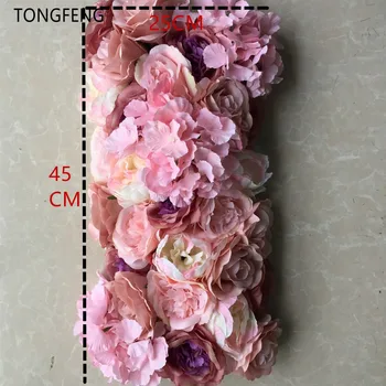 Dirbtinio šilko bijūnai, rožių hydrangea gėlių runner vestuvių dekoravimas, gėlių sienos fone apdailos 10vnt/daug TONGFENG