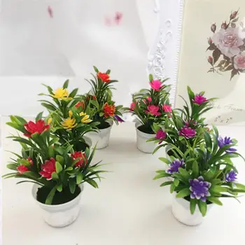 Dirbtinis Netikrą Lotoso Gėlių Vazoninių Augalų Bonsai Vestuves Sodo Namų Dekoro Europos mini dirbtinių gėlių padirbtų
