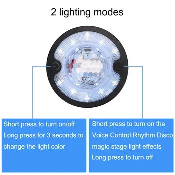 Disco Magijos Etapo Poveikį Žibintai Balso Kontrolės Ritmu, Atmosfera, Šviesos Stogo Magnetas Lubų Lempa LED Automobilio Salono Skaitymo Šviesa