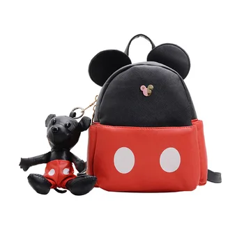 Disney Mickey mouse darželio pečių maišą +lėlės pakabukas lady vaikai kelionių kuprinė berniukas, mergaitė, tėvų-vaikų kuprinės
