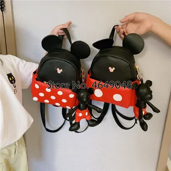 Disney Mickey mouse darželio pečių maišą +lėlės pakabukas lady vaikai kelionių kuprinė berniukas, mergaitė, tėvų-vaikų kuprinės