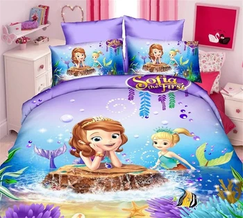 Disney princesė twin patalynės komplektas vaikams lovos dekoro vieno dydžio antklodė apima lovatiesė 3pc namų tekstilės animacinių filmų įrengtas lapas