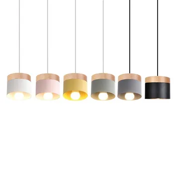 Dizaineris Šiaurės Kūrybos Medienos Sieniniai šviestuvai Spalvinga pakabinti lempa Paprasta Kambarį viešbutyje namų dekoro, Virtuvės Sala baro šviesos