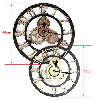 DropshIpping Pramonės Vintage Stiliaus Laikrodis Europos Steampunk Pavara, Sienos, Namo Apdailos