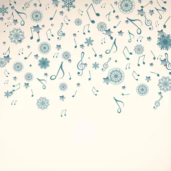 Dušo Užuolaidos Kalėdų Muzikos Tema Kūrinys su Muzikos Įrašus ir Snaigės Baltos ir Mėlynos Spausdinti