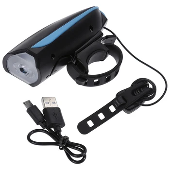 Dviračių Žibintuvėlis Dviračių Vandeniui LED USB Įkrovimo Šviesos 3 Stiliaus Žibintai priekinių Žibintų Dviračiu Lemputė Garsiakalbis Naktį Šviesos