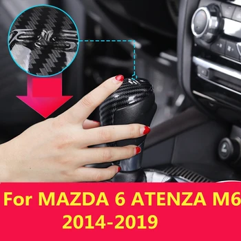 Dėl MAZDA 6 ATENZA M6-2019 Automobilių stiliaus pavarų perjungimo svirties galvutė apdailos Shift padengti Interjero Pavarų galvos dekoravimo Įrankių rinkinį Pleistras