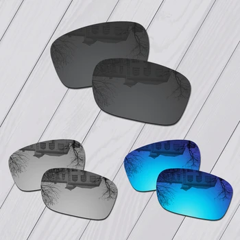 E. O. S 3 Poros Black & Silver & Ice Blue Poliarizuota Pakeitimas Objektyvai už Oakley Kuro Elementų OO9096 Akiniai nuo saulės