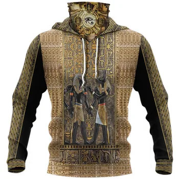Egipto tatuiruotė 3D Atspausdintas Hoodies Mados Marškinėlius Moterims, Vyrams, Atsitiktinis Megztinis Hoodie Kaukė Šiltas Cosplay Kostiumai 01